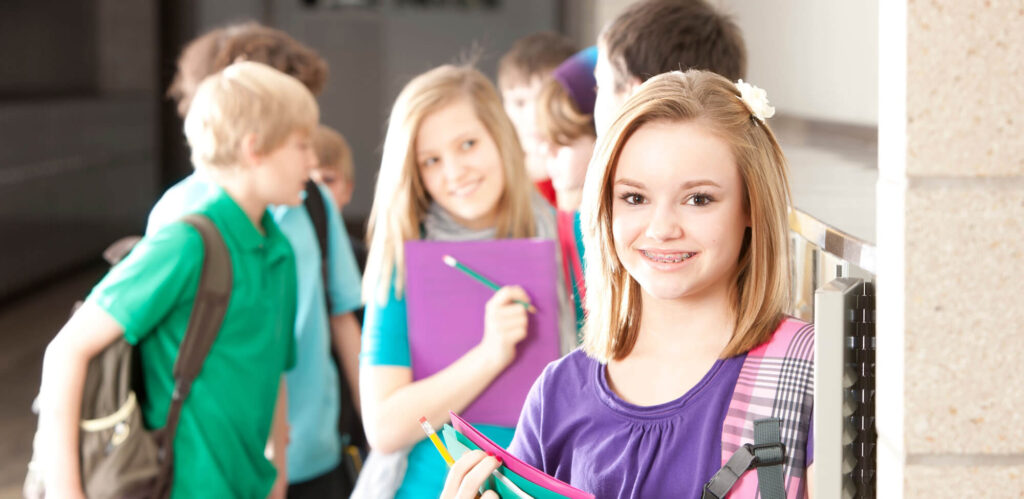 girl at school learns How to stop bullies