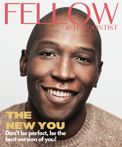 Adult man showing smile on Fellow Orthodontist designed magazine cover